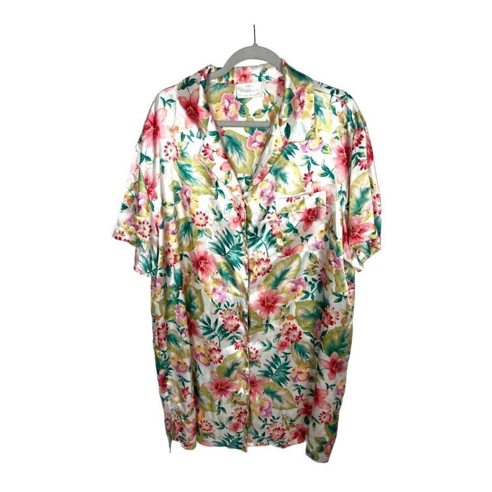 Vintage Cabernet sleepwear floral‎ button up dress